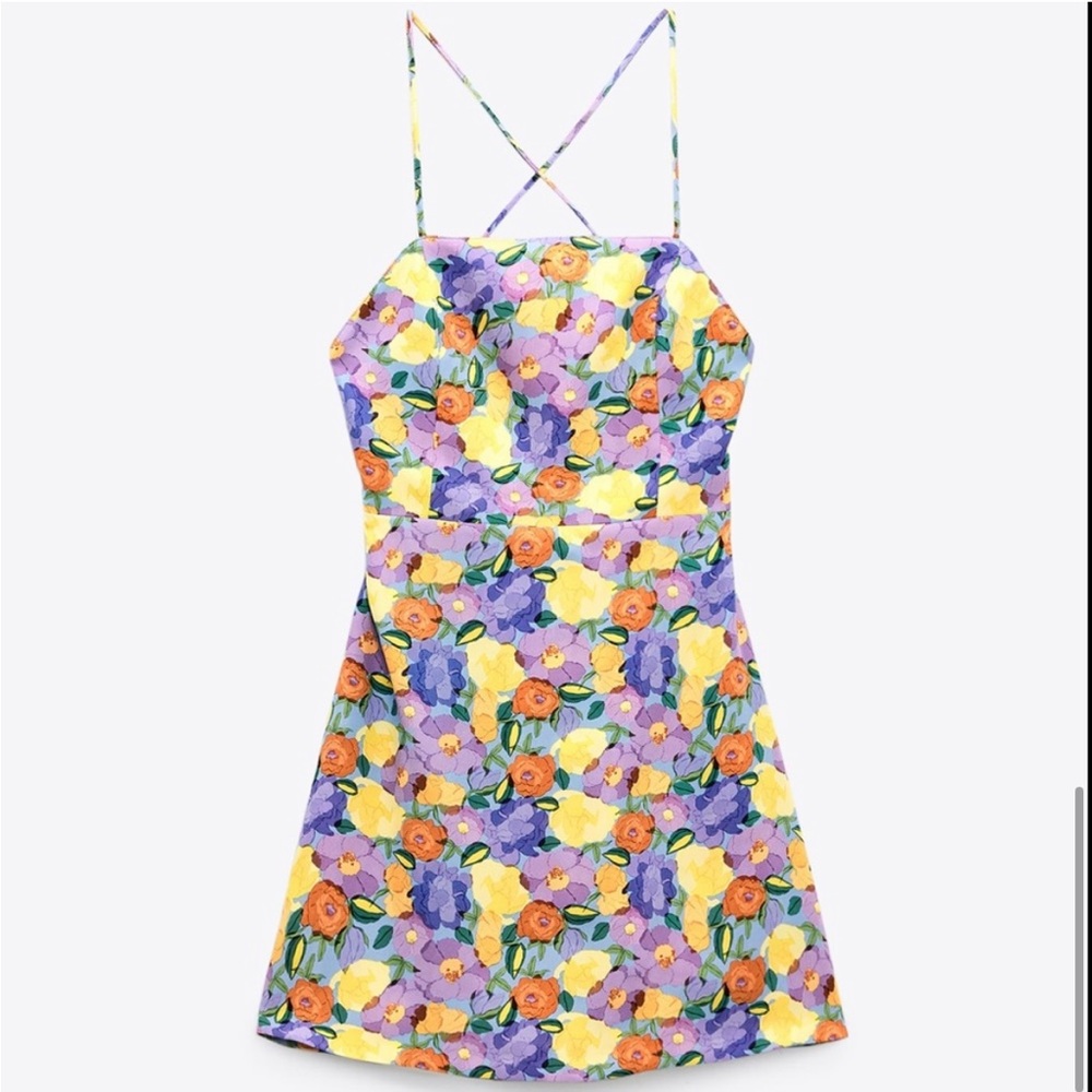 ZARA | Strappy Floral Dress Skort